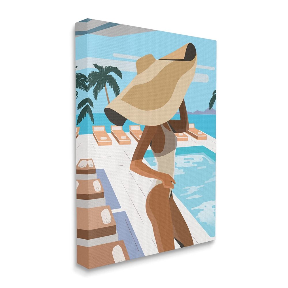 5124 Poolside Fashion Glam Pose Large Sun Hat Palms
